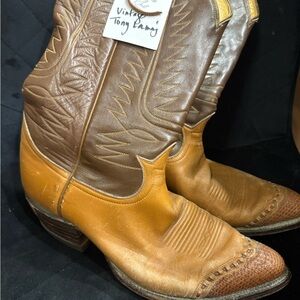 Tony Lama Two-Tone Leather Cowboy Boots size 6 Men’s